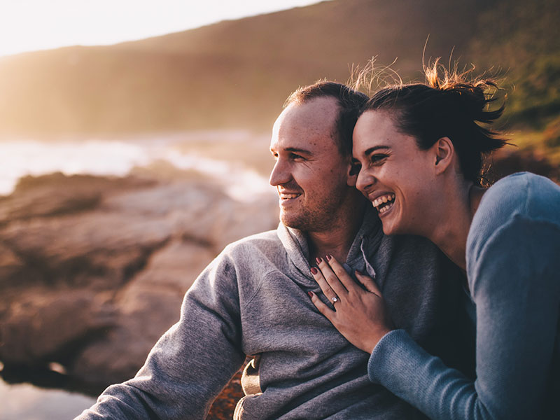 A woman who wanted to know how to know if he's the one, and found out when she was cuddling up to this man on a beach.