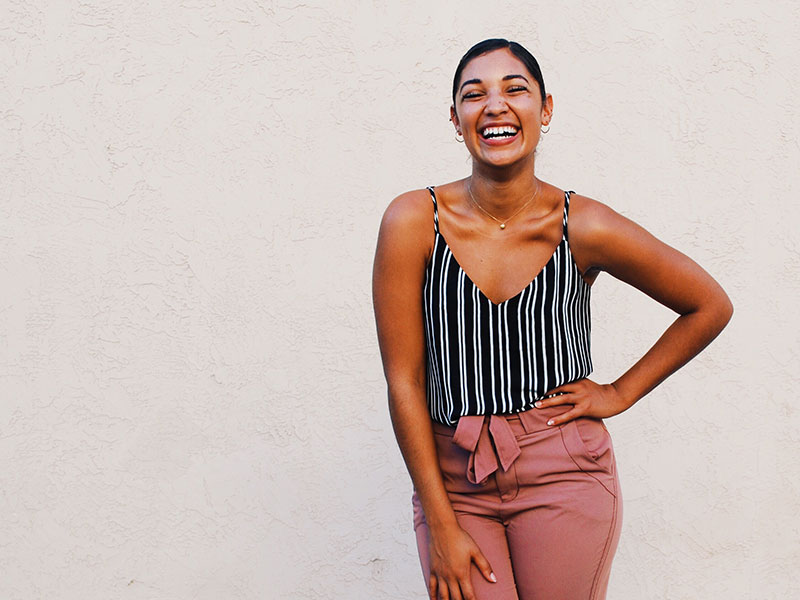 A strong woman ready to live the single life after breaking up with her partner.