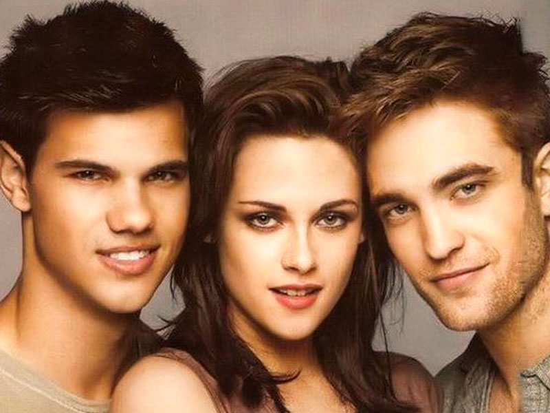 A picture of Bella, Edward, and Jacob from Twilight--one of the most famous love triangles.